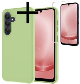 NoXx NoXx Samsung Galaxy A25 Hoesje Siliconen Met Screenprotector - Groen