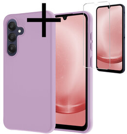 NoXx NoXx Samsung Galaxy A25 Hoesje Siliconen Met Screenprotector - Lila