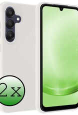 BASEY. Hoes Geschikt voor Samsung A25 Hoesje Siliconen Back Cover Case - Hoesje Geschikt voor Samsung Galaxy A25 Hoes Cover Hoesje - Wit - 2 Stuks