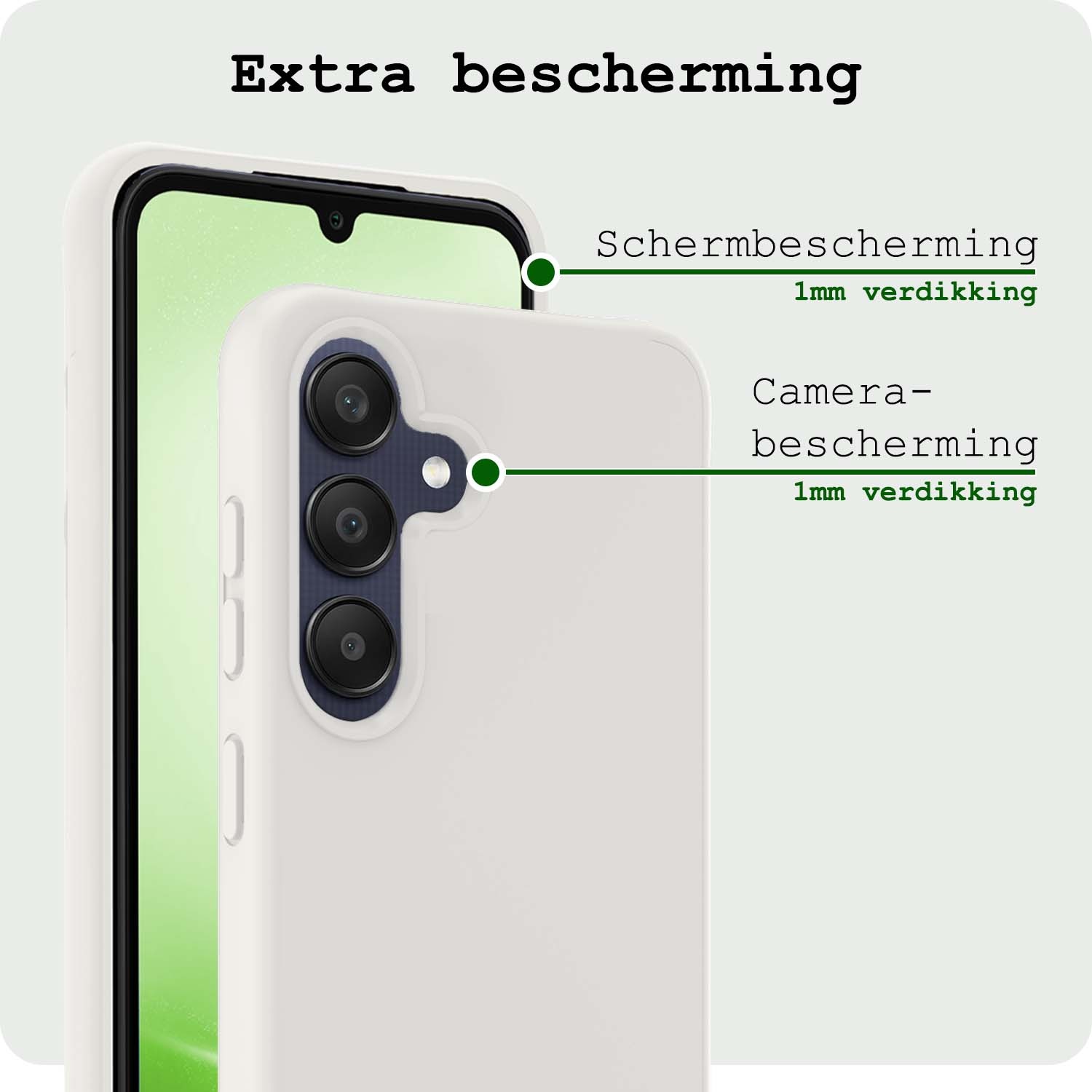 BASEY. Hoes Geschikt voor Samsung A25 Hoesje Siliconen Back Cover Case - Hoesje Geschikt voor Samsung Galaxy A25 Hoes Cover Hoesje - Wit - 2 Stuks