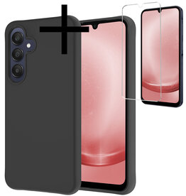 NoXx NoXx Samsung Galaxy A25 Hoesje Siliconen Met Screenprotector - Zwart
