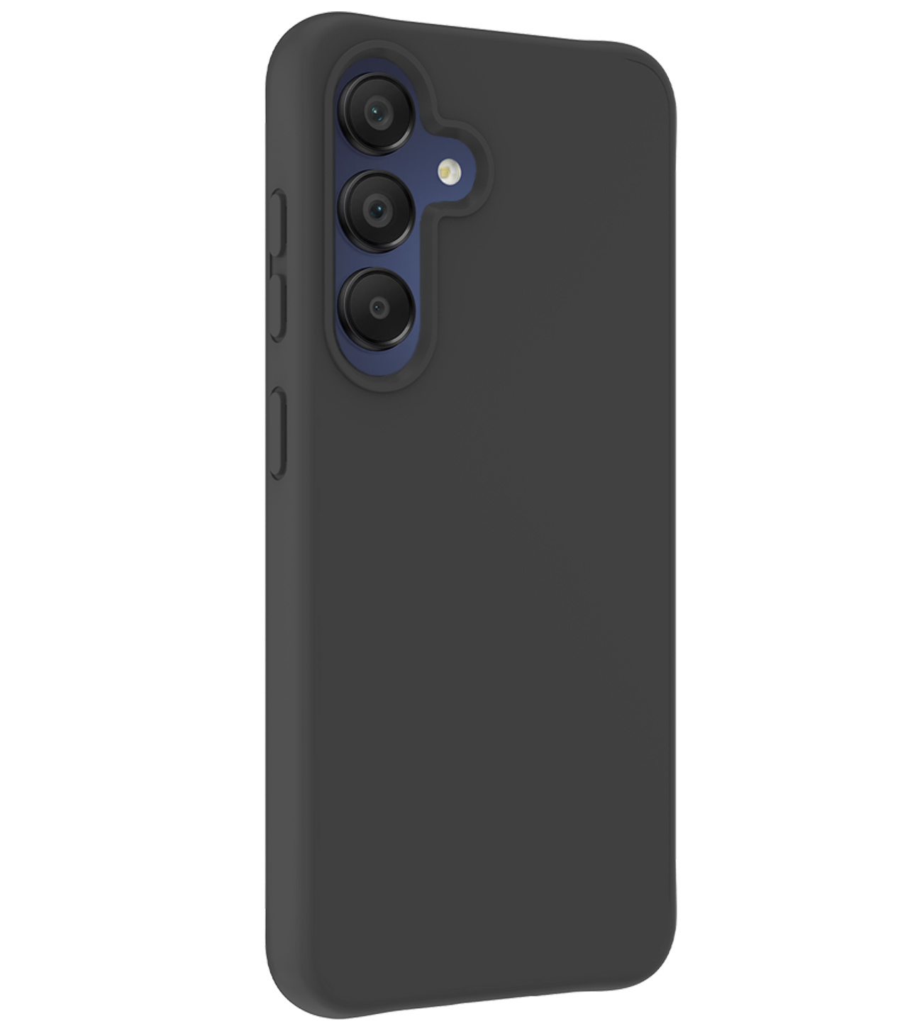 BASEY. Hoes Geschikt voor Samsung A15 Hoesje Siliconen Back Cover Case Met Screenprotector - Hoesje Geschikt voor Samsung Galaxy A15 Hoes Cover Hoesje - Zwart