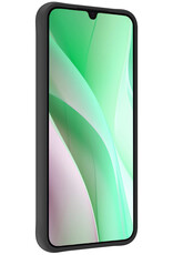 BASEY. Hoes Geschikt voor Samsung A15 Hoesje Siliconen Back Cover Case Met Screenprotector - Hoesje Geschikt voor Samsung Galaxy A15 Hoes Cover Hoesje - Zwart