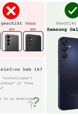 BASEY. Hoes Geschikt voor Samsung A15 Hoesje Siliconen Back Cover Case Met Screenprotector - Hoesje Geschikt voor Samsung Galaxy A15 Hoes Cover Hoesje - Zwart