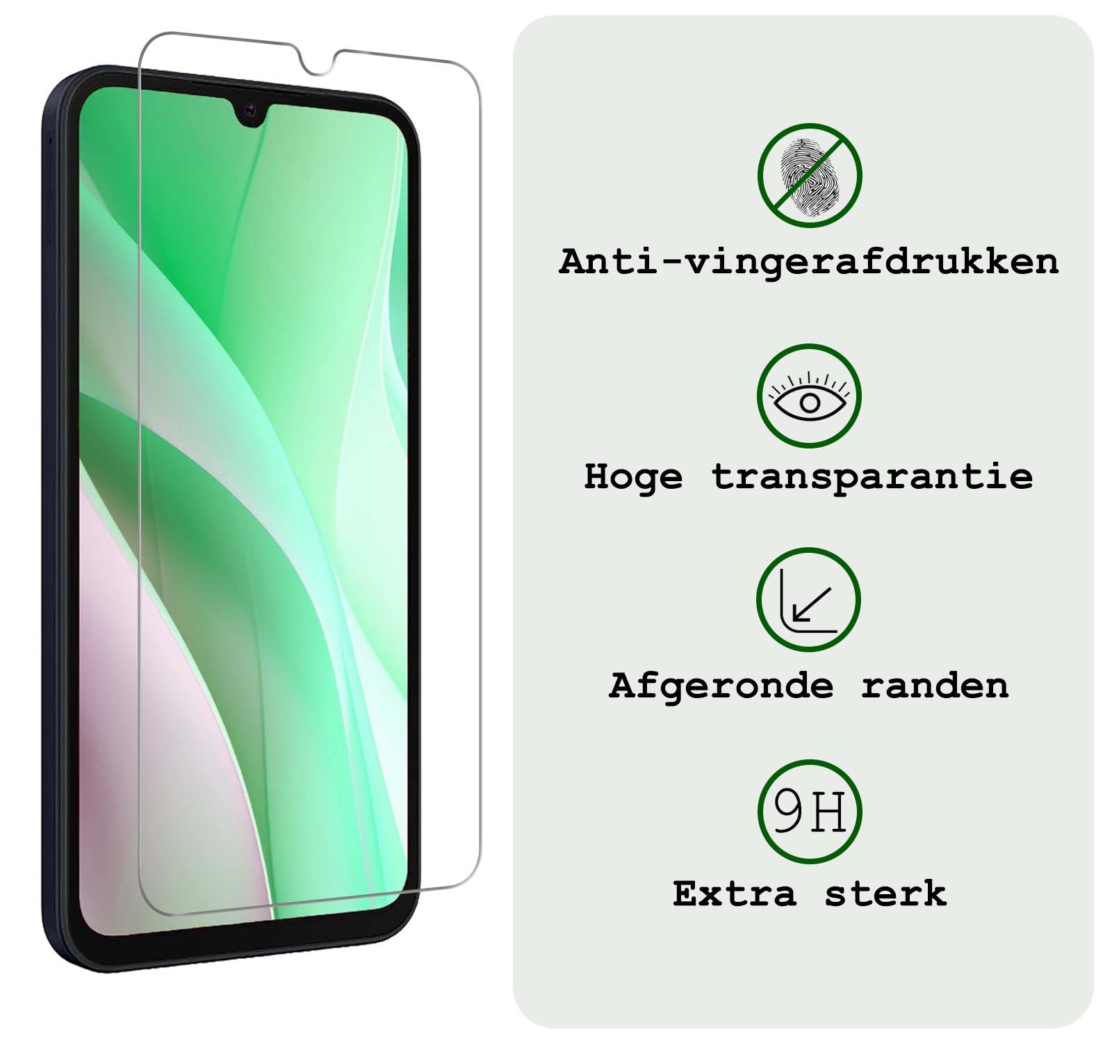 BASEY. Hoes Geschikt voor Samsung A15 Hoesje Siliconen Back Cover Case Met Screenprotector - Hoesje Geschikt voor Samsung Galaxy A15 Hoes Cover Hoesje - Zwart