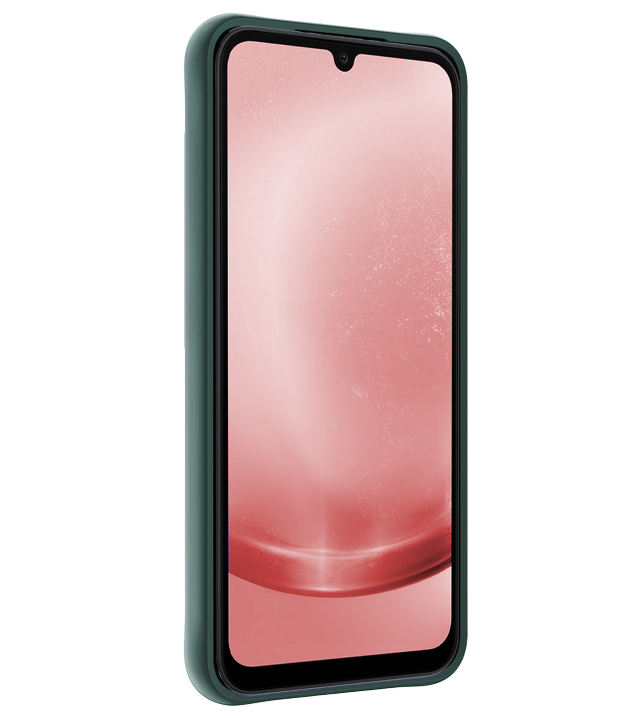 NoXx Hoes Geschikt voor Samsung A25 Hoesje Cover Siliconen Back Case Hoes Met Screenprotector - Donkergroen