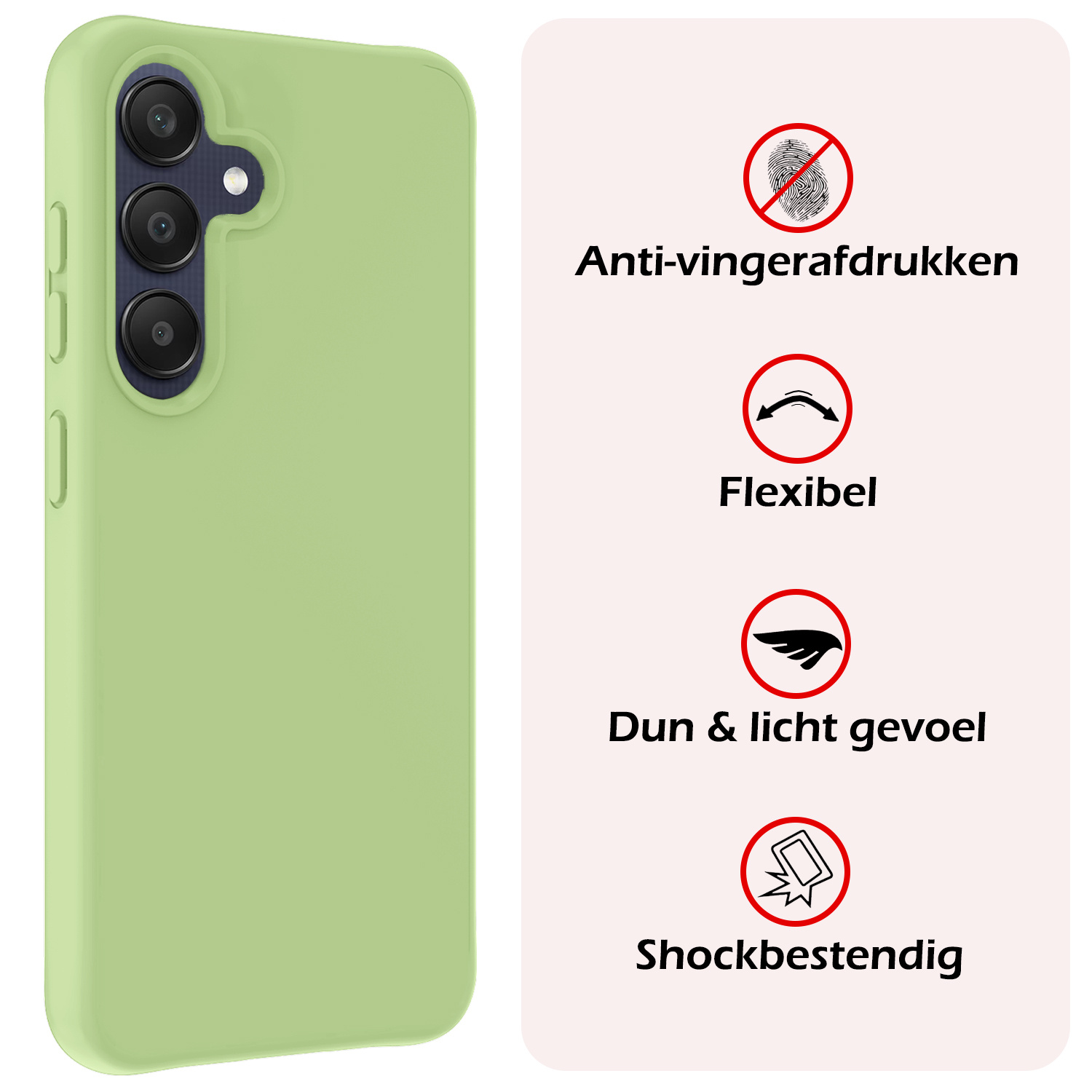 NoXx Hoes Geschikt voor Samsung A25 Hoesje Cover Siliconen Back Case Hoes Met Screenprotector - Groen