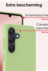 NoXx Hoes Geschikt voor Samsung A25 Hoesje Cover Siliconen Back Case Hoes Met Screenprotector - Groen