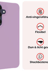 NoXx Hoes Geschikt voor Samsung A25 Hoesje Cover Siliconen Back Case Hoes Met Screenprotector - Lila