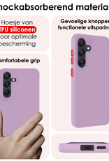 NoXx Hoes Geschikt voor Samsung A25 Hoesje Cover Siliconen Back Case Hoes Met Screenprotector - Lila