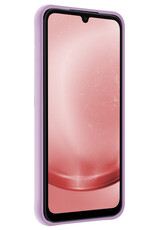 NoXx Hoes Geschikt voor Samsung A25 Hoesje Cover Siliconen Back Case Hoes Met Screenprotector - Lila