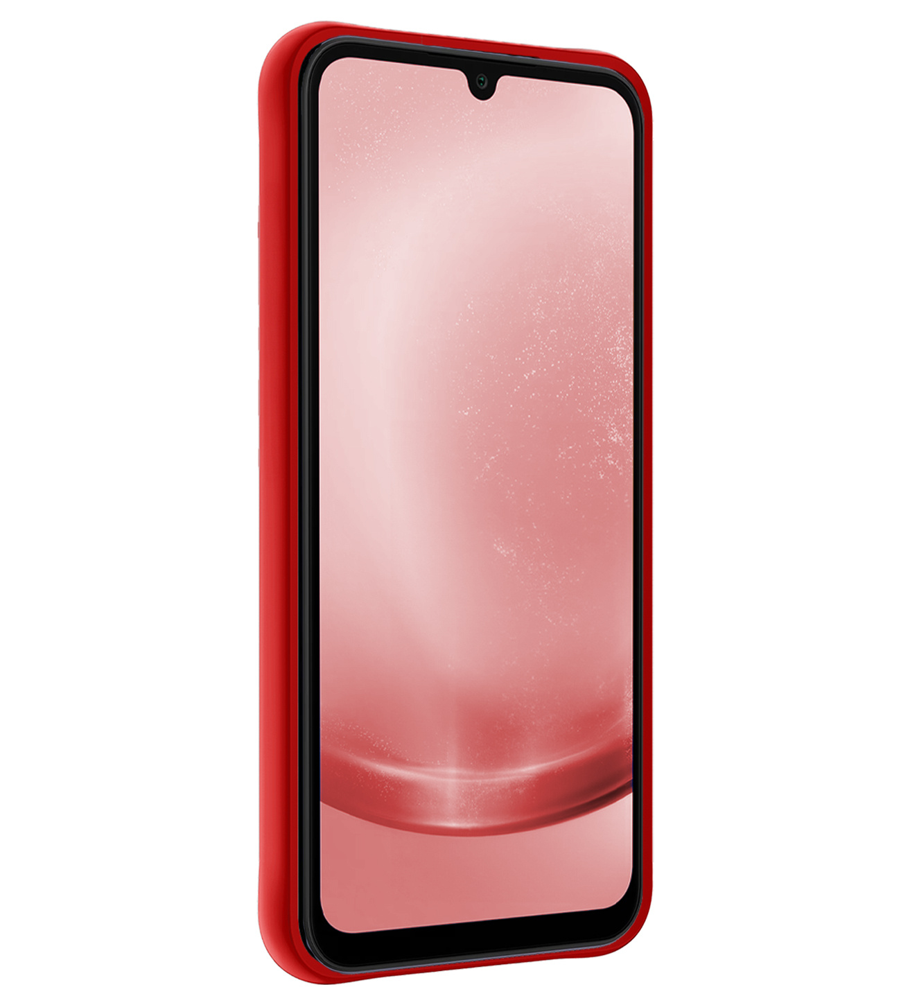 NoXx Hoes Geschikt voor Samsung A25 Hoesje Cover Siliconen Back Case Hoes Met Screenprotector - Rood