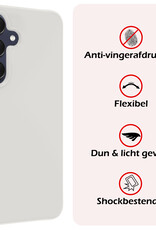 NoXx Hoes Geschikt voor Samsung A25 Hoesje Cover Siliconen Back Case Hoes Met Screenprotector - Wit