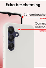 NoXx Hoes Geschikt voor Samsung A25 Hoesje Cover Siliconen Back Case Hoes Met Screenprotector - Wit