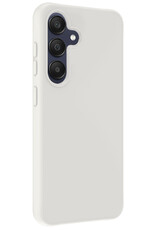 NoXx Hoes Geschikt voor Samsung A25 Hoesje Cover Siliconen Back Case Hoes Met Screenprotector - Wit