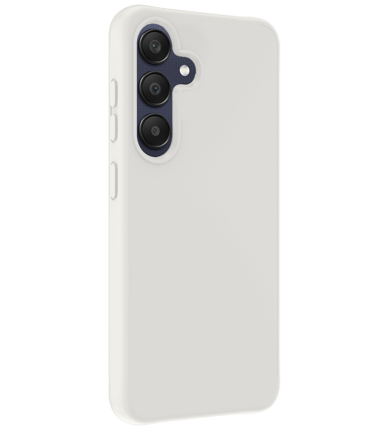 NoXx Hoes Geschikt voor Samsung A25 Hoesje Cover Siliconen Back Case Hoes Met Screenprotector - Wit