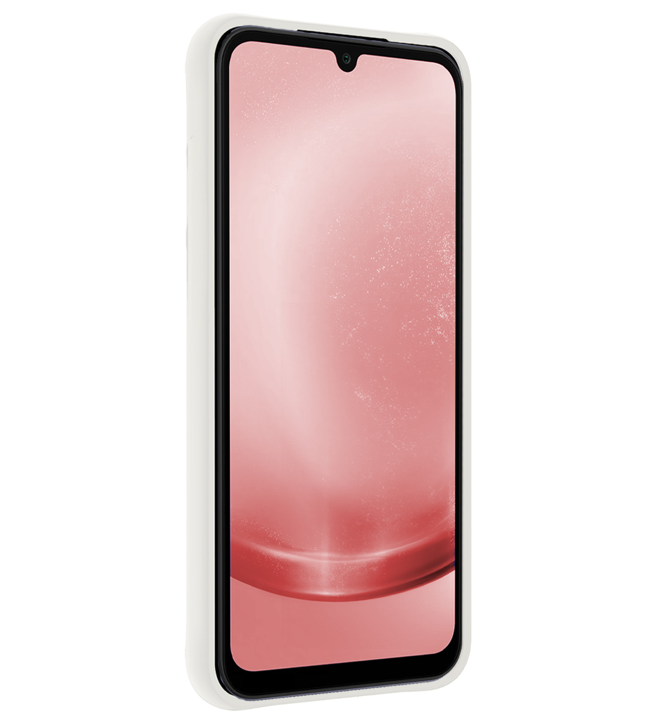NoXx Hoes Geschikt voor Samsung A25 Hoesje Cover Siliconen Back Case Hoes Met Screenprotector - Wit