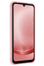 NoXx Hoes Geschikt voor Samsung A25 Hoesje Cover Siliconen Back Case Hoes Met 2x Screenprotector - Lichtroze