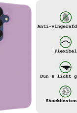 BASEY. Hoes Geschikt voor Samsung A15 Hoesje Siliconen Back Cover Case Met 2x Screenprotector - Hoesje Geschikt voor Samsung Galaxy A15 Hoes Cover Hoesje - Lila