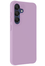 BASEY. Hoes Geschikt voor Samsung A15 Hoesje Siliconen Back Cover Case Met 2x Screenprotector - Hoesje Geschikt voor Samsung Galaxy A15 Hoes Cover Hoesje - Lila