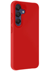 BASEY. Hoes Geschikt voor Samsung A15 Hoesje Siliconen Back Cover Case Met 2x Screenprotector - Hoesje Geschikt voor Samsung Galaxy A15 Hoes Cover Hoesje - Rood