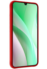 BASEY. Hoes Geschikt voor Samsung A15 Hoesje Siliconen Back Cover Case Met 2x Screenprotector - Hoesje Geschikt voor Samsung Galaxy A15 Hoes Cover Hoesje - Rood