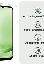 BASEY. Hoes Geschikt voor Samsung A25 Hoesje Siliconen Back Cover Case Met Screenprotector - Hoesje Geschikt voor Samsung Galaxy A25 Hoes Cover Hoesje - Donkerblauw