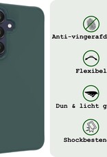 BASEY. Hoes Geschikt voor Samsung A25 Hoesje Siliconen Back Cover Case Met Screenprotector - Hoesje Geschikt voor Samsung Galaxy A25 Hoes Cover Hoesje - Donkergroen