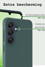 BASEY. Hoes Geschikt voor Samsung A25 Hoesje Siliconen Back Cover Case Met Screenprotector - Hoesje Geschikt voor Samsung Galaxy A25 Hoes Cover Hoesje - Donkergroen