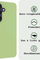 BASEY. Hoes Geschikt voor Samsung A25 Hoesje Siliconen Back Cover Case Met Screenprotector - Hoesje Geschikt voor Samsung Galaxy A25 Hoes Cover Hoesje - Groen