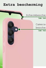 BASEY. Hoes Geschikt voor Samsung A25 Hoesje Siliconen Back Cover Case Met Screenprotector - Hoesje Geschikt voor Samsung Galaxy A25 Hoes Cover Hoesje - Lichtroze