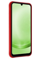 BASEY. Hoes Geschikt voor Samsung A25 Hoesje Siliconen Back Cover Case Met Screenprotector - Hoesje Geschikt voor Samsung Galaxy A25 Hoes Cover Hoesje - Rood