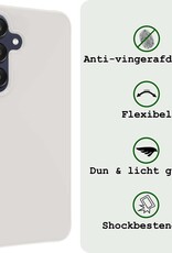 BASEY. Hoes Geschikt voor Samsung A25 Hoesje Siliconen Back Cover Case Met Screenprotector - Hoesje Geschikt voor Samsung Galaxy A25 Hoes Cover Hoesje - Wit