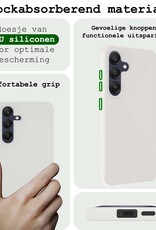 BASEY. Hoes Geschikt voor Samsung A25 Hoesje Siliconen Back Cover Case Met Screenprotector - Hoesje Geschikt voor Samsung Galaxy A25 Hoes Cover Hoesje - Wit
