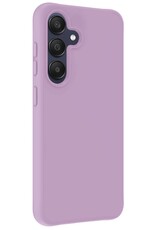 BASEY. Hoes Geschikt voor Samsung A25 Hoesje Siliconen Back Cover Case Met 2x Screenprotector - Hoesje Geschikt voor Samsung Galaxy A25 Hoes Cover Hoesje - Lila