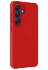 BASEY. Hoes Geschikt voor Samsung A25 Hoesje Siliconen Back Cover Case Met 2x Screenprotector - Hoesje Geschikt voor Samsung Galaxy A25 Hoes Cover Hoesje - Rood