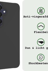 BASEY. Hoes Geschikt voor Samsung A25 Hoesje Siliconen Back Cover Case Met 2x Screenprotector - Hoesje Geschikt voor Samsung Galaxy A25 Hoes Cover Hoesje - Zwart