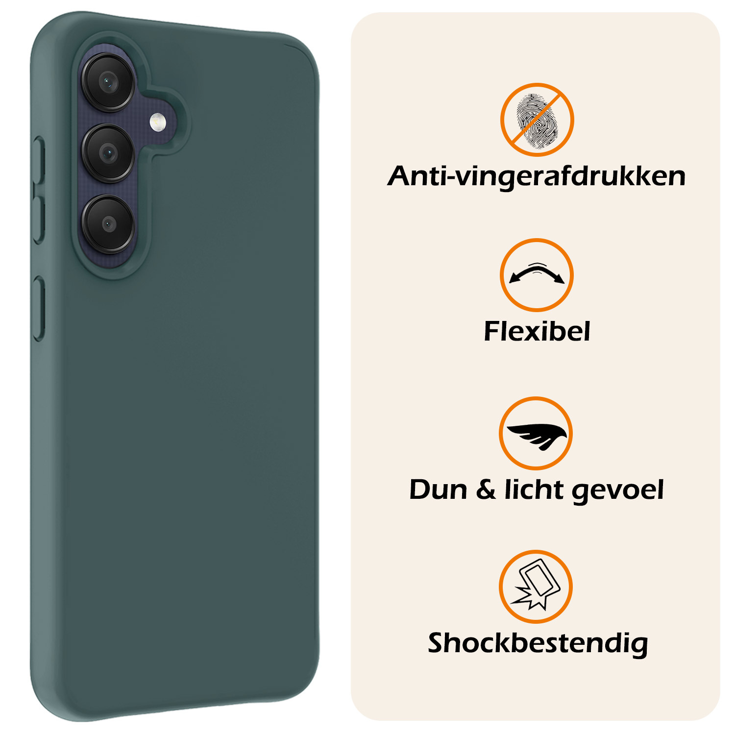 Nomfy Hoesje Geschikt voor Samsung A25 Hoesje Siliconen Cover Case Met Screenprotector - Hoes Geschikt voor Samsung Galaxy A25 Hoes Back Case - Donkergroen