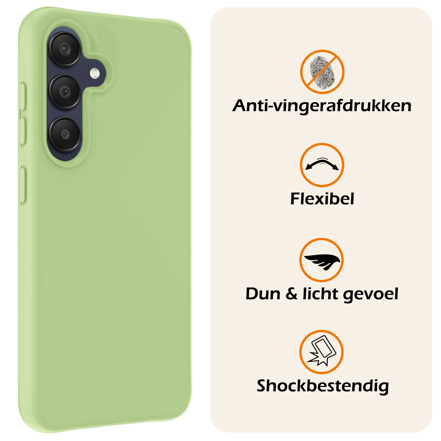 Nomfy Hoesje Geschikt voor Samsung A25 Hoesje Siliconen Cover Case Met Screenprotector - Hoes Geschikt voor Samsung Galaxy A25 Hoes Back Case - Groen