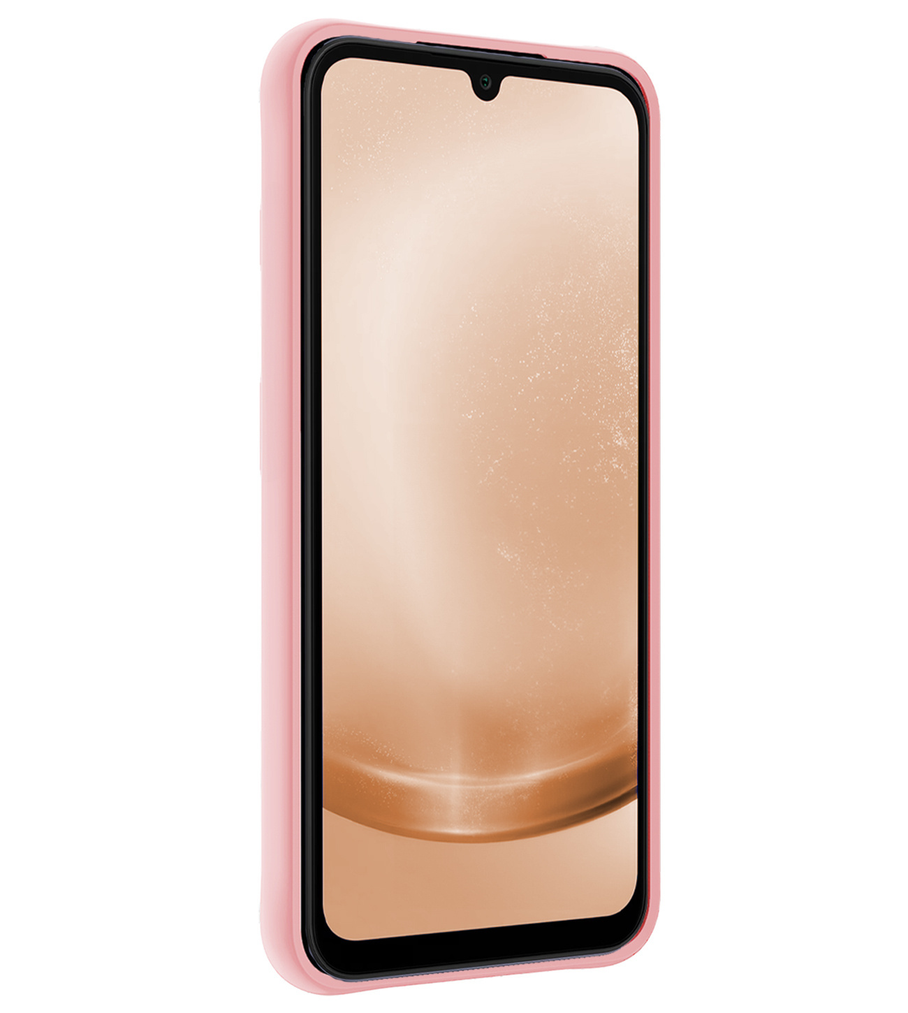 Nomfy Hoesje Geschikt voor Samsung A25 Hoesje Siliconen Cover Case Met Screenprotector - Hoes Geschikt voor Samsung Galaxy A25 Hoes Back Case - Lichtroze