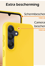 Nomfy Hoesje Geschikt voor Samsung A25 Hoesje Siliconen Cover Case Met 2x Screenprotector - Hoes Geschikt voor Samsung Galaxy A25 Hoes Back Case - Geel