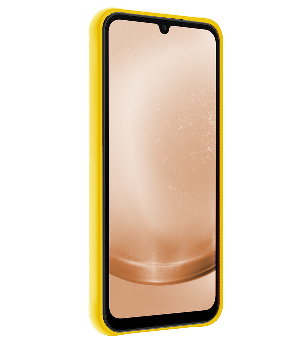 Nomfy Hoesje Geschikt voor Samsung A25 Hoesje Siliconen Cover Case Met 2x Screenprotector - Hoes Geschikt voor Samsung Galaxy A25 Hoes Back Case - Geel