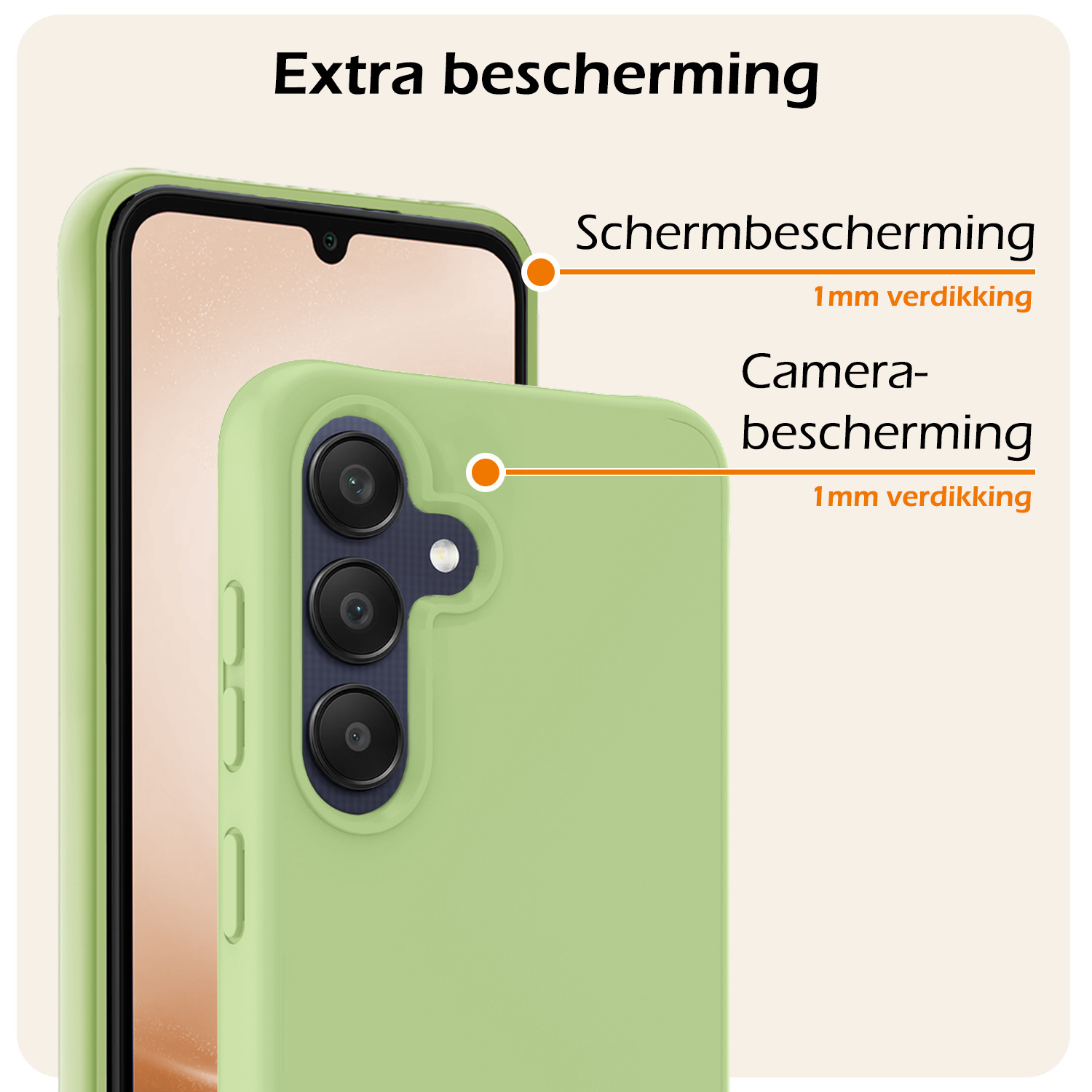 Nomfy Hoesje Geschikt voor Samsung A25 Hoesje Siliconen Cover Case Met 2x Screenprotector - Hoes Geschikt voor Samsung Galaxy A25 Hoes Back Case - Groen