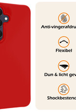 Nomfy Hoesje Geschikt voor Samsung A25 Hoesje Siliconen Cover Case Met 2x Screenprotector - Hoes Geschikt voor Samsung Galaxy A25 Hoes Back Case - Rood