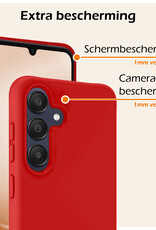Nomfy Hoesje Geschikt voor Samsung A25 Hoesje Siliconen Cover Case Met 2x Screenprotector - Hoes Geschikt voor Samsung Galaxy A25 Hoes Back Case - Rood