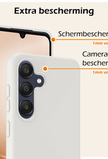 Nomfy Hoesje Geschikt voor Samsung A25 Hoesje Siliconen Cover Case Met 2x Screenprotector - Hoes Geschikt voor Samsung Galaxy A25 Hoes Back Case - Wit