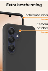Nomfy Hoesje Geschikt voor Samsung A25 Hoesje Siliconen Cover Case Met 2x Screenprotector - Hoes Geschikt voor Samsung Galaxy A25 Hoes Back Case - Zwart