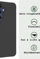 BASEY. Hoes Geschikt voor Samsung A15 Hoesje Siliconen Back Cover Case Met 2x Screenprotector - Hoesje Geschikt voor Samsung Galaxy A15 Hoes Cover Hoesje - Zwart