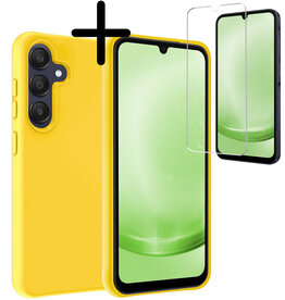 BASEY. BASEY. Samsung Galaxy A25 Hoesje Siliconen Met Screenprotector - Geel