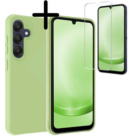 BASEY. BASEY. Samsung Galaxy A25 Hoesje Siliconen Met Screenprotector - Groen